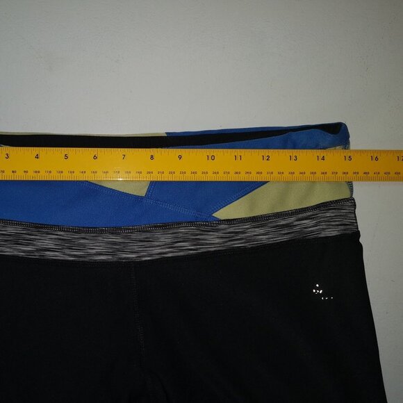 Reebok Ladies Ankle Length Black with Blue & Lime Green on Waist - Picture 2 of 6